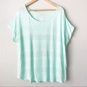 Apt. 9 Mint Green Top with Studded Stripes